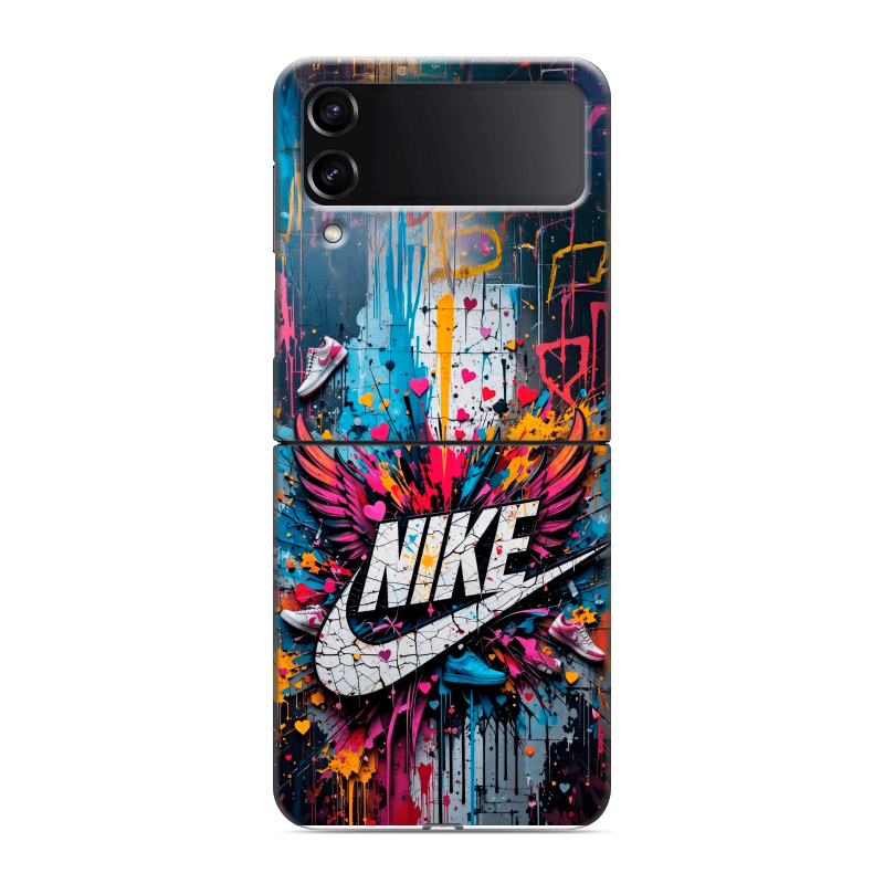 Пластиковый чехол на Samsung Galaxy Z Flip 4 с принтом Nike Найк Пластиковый чехол на Samsung Galaxy Z Flip 4 с принтом Nike Найк