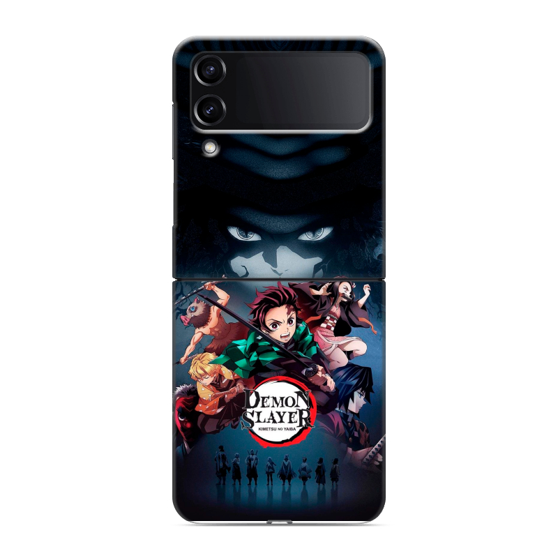 Пластиковый чехол на Samsung Galaxy Z Flip 4 с принтом Demon Slayer Клинок рассекающий демонов Пластиковый чехол на Samsung Galaxy Z Flip 4 с принтом Demon Slayer Клинок рассекающий демонов
