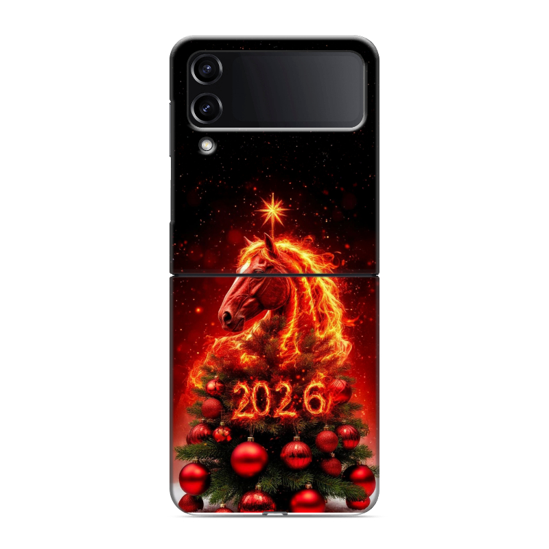 Пластиковый чехол на Samsung Galaxy Z Flip 4 с принтом Новый год Пластиковый чехол на Samsung Galaxy Z Flip 4 с принтом Новый год