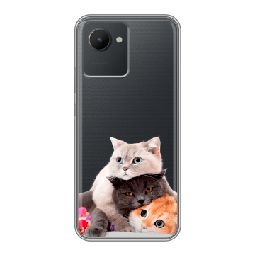 Силиконовый чехол на Realme C30 с принтом Кошки Силиконовый чехол на Realme C30 с принтом Кошки