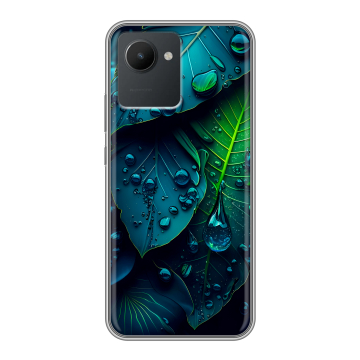 Силиконовый чехол на Realme C30 с принтом Листья Силиконовый чехол на Realme C30 с принтом Листья