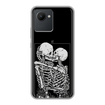 Силиконовый чехол на Realme C30 с принтом Поцелуй скелетов Силиконовый чехол на Realme C30 с принтом Поцелуй скелетов