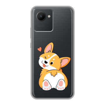 Силиконовый чехол на Realme C30 с принтом Корги