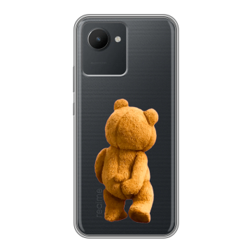 Силиконовый чехол на Realme C30 с принтом Медведь