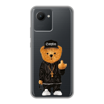 Силиконовый чехол на Realme C30 с принтом Плюшевый медведь