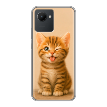 Силиконовый чехол на Realme C30 с принтом котенок Силиконовый чехол на Realme C30 с принтом котенок