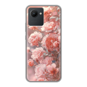 Силиконовый чехол на Realme C30 с принтом Розовые розы