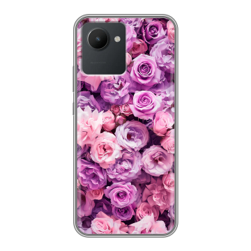 Силиконовый чехол на Realme C30 с принтом лавандовые розы Силиконовый чехол на Realme C30 с принтом лавандовые розы