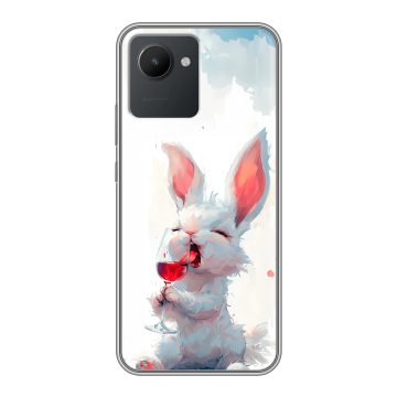 Силиконовый чехол на Realme C30 с принтом кролик зайчик
