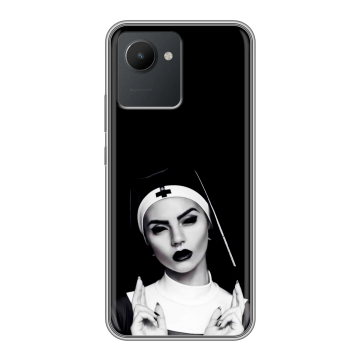Силиконовый чехол на Realme C30 с принтом монашка