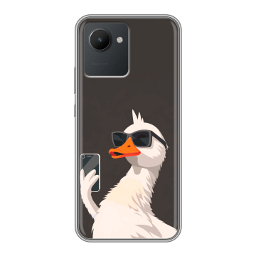 Силиконовый чехол на Realme C30 с принтом утка в очках