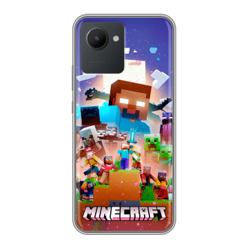Силиконовый чехол на Realme C30 с принтом Майнкрафт Minecraft Силиконовый чехол на Realme C30 с принтом Майнкрафт Minecraft