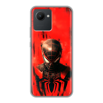 Силиконовый чехол на Realme C30 с принтом человек паук spiderman