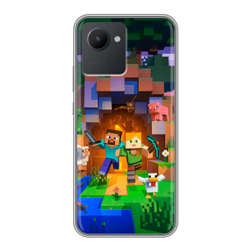 Силиконовый чехол на Realme C30 с принтом Майнкрафт Minecraft Силиконовый чехол на Realme C30 с принтом Майнкрафт Minecraft
