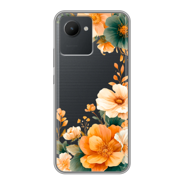 Силиконовый чехол на Realme C30 с принтом Цветы принт Силиконовый чехол на Realme C30 с принтом Цветы принт