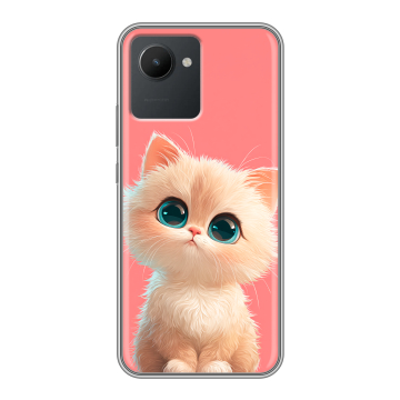Силиконовый чехол на Realme C30 с принтом Розовый котенок Силиконовый чехол на Realme C30 с принтом Розовый котенок
