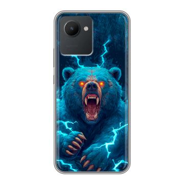 Силиконовый чехол на Realme C30 с принтом Медведь Силиконовый чехол на Realme C30 с принтом Медведь