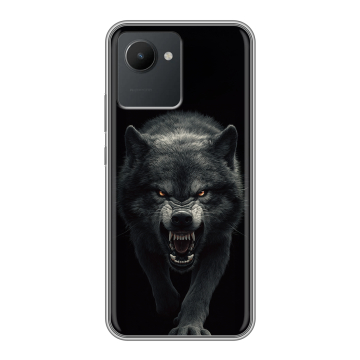 Силиконовый чехол на Realme C30 с принтом Волк