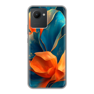 Силиконовый чехол на Realme C30 с принтом Цветы Силиконовый чехол на Realme C30 с принтом Цветы