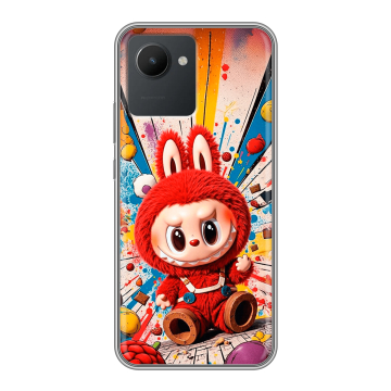 Силиконовый чехол на Realme C30 с принтом Labubu Лабубу