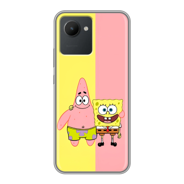Силиконовый чехол на Realme C30 с принтом Спанч боб Спанчбоб