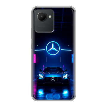 Силиконовый чехол на Realme C30 с принтом Mercedes Мерседес
