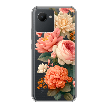 Силиконовый чехол на Realme C30 с принтом цветы Силиконовый чехол на Realme C30 с принтом цветы