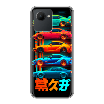 Силиконовый чехол на Realme C30 с принтом машины тачки Силиконовый чехол на Realme C30 с принтом машины тачки