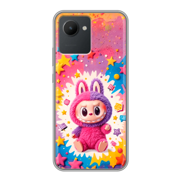Силиконовый чехол на Realme C30 с принтом Labubu Лабубу