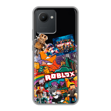 Силиконовый чехол на Realme C30 с принтом Roblox Роблокс