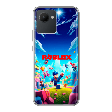 Силиконовый чехол на Realme C30 с принтом Roblox Роблокс