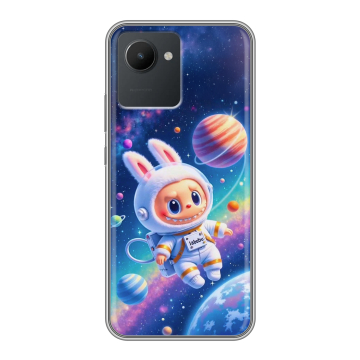 Силиконовый чехол на Realme C30 с принтом Labubu Лабубу