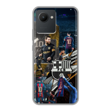 Силиконовый чехол на Realme C30 с принтом Messi Barcelona