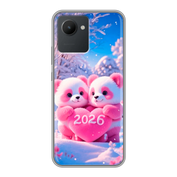 Силиконовый чехол на Realme C30 с принтом Новый год Силиконовый чехол на Realme C30 с принтом Новый год