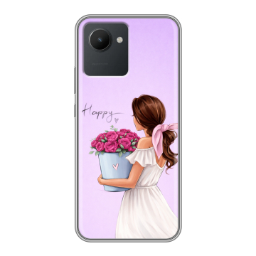 Силиконовый чехол на Realme C30 с принтом женский