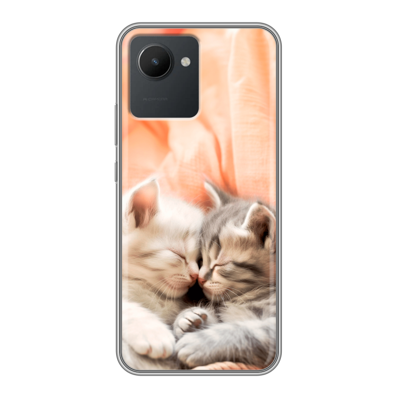 Силиконовый чехол на Realme C30 с принтом Котята Силиконовый чехол на Realme C30 с принтом Котята