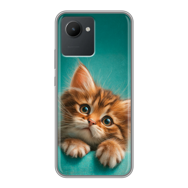 Силиконовый чехол на Realme C30 с принтом котенок Силиконовый чехол на Realme C30 с принтом котенок