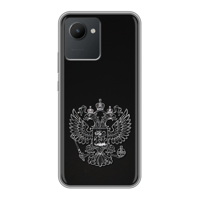 Силиконовый противоударный чехол на Realme C30 с принтом Герб России Силиконовый противоударный чехол на Realme C30 с принтом Герб России