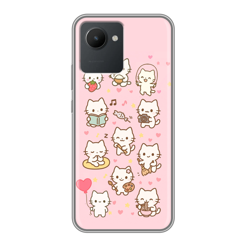 Силиконовый противоударный чехол на Realme C30 с принтом Hello Kitty Хелоу Кити Силиконовый противоударный чехол на Realme C30 с принтом Hello Kitty Хелоу Кити