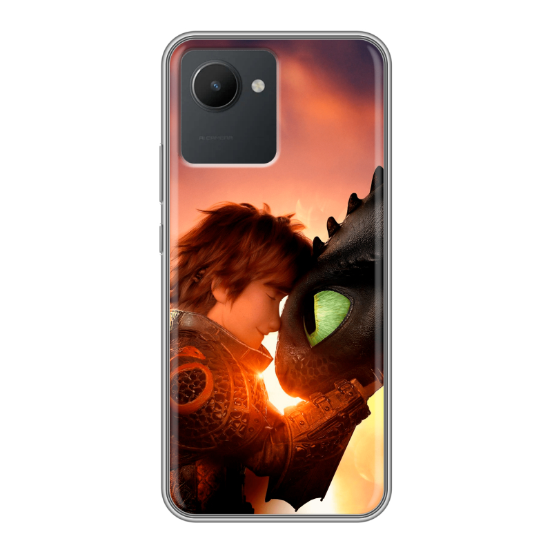 Силиконовый чехол на Realme C30 с принтом Как приручить дракона Силиконовый чехол на Realme C30 с принтом Как приручить дракона