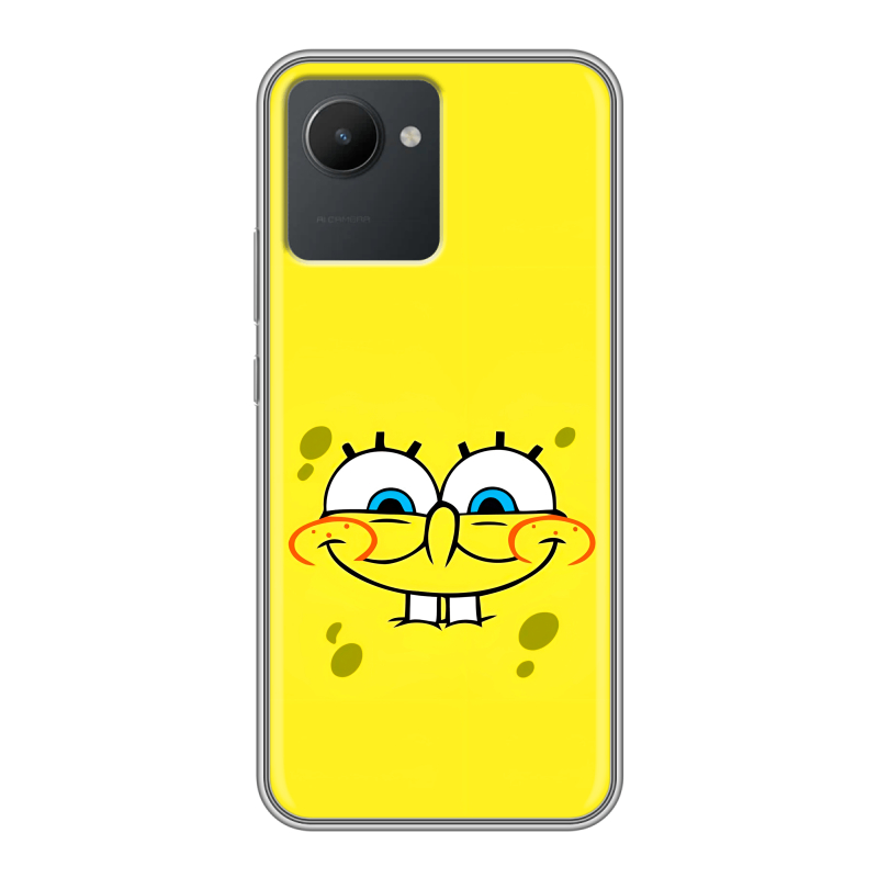 Силиконовый противоударный чехол на Realme C30 с принтом спанчбоб спанч боб Силиконовый противоударный чехол на Realme C30 с принтом спанчбоб спанч боб