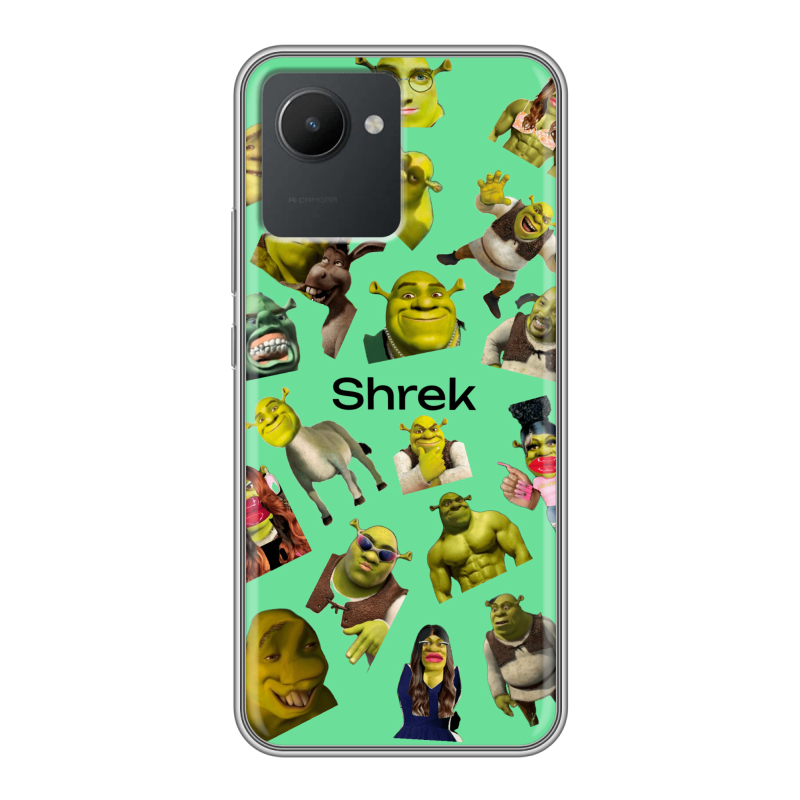 Силиконовый противоударный чехол на Realme C30 с принтом Шрек Shrek Силиконовый противоударный чехол на Realme C30 с принтом Шрек Shrek