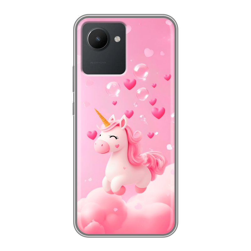 Силиконовый чехол на Realme C30 с принтом Единорог Силиконовый чехол на Realme C30 с принтом Единорог