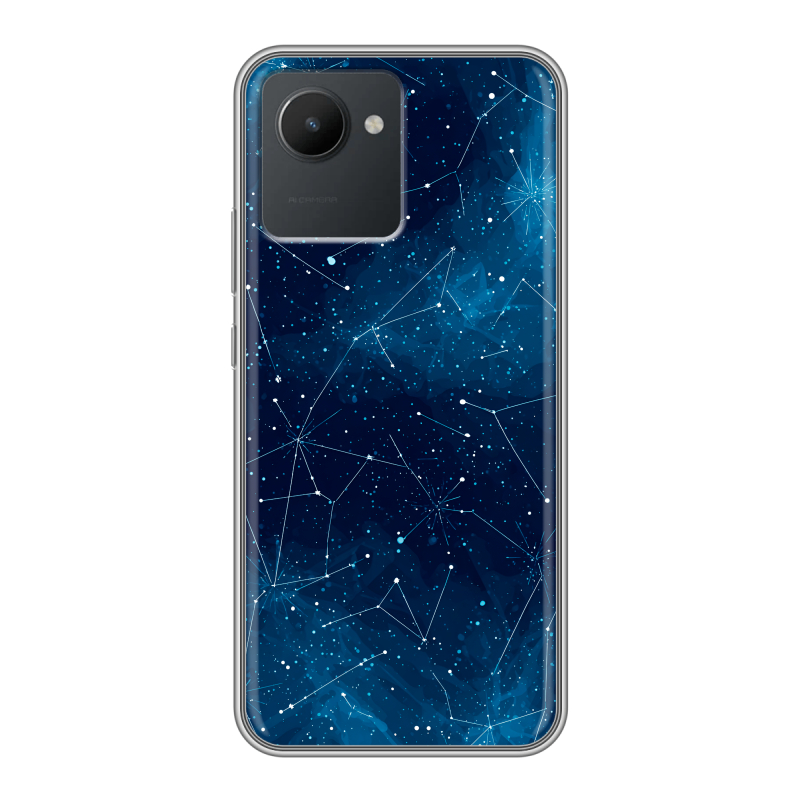 Силиконовый противоударный чехол на Realme C30 с принтом Космос звезды Силиконовый противоударный чехол на Realme C30 с принтом Космос звезды