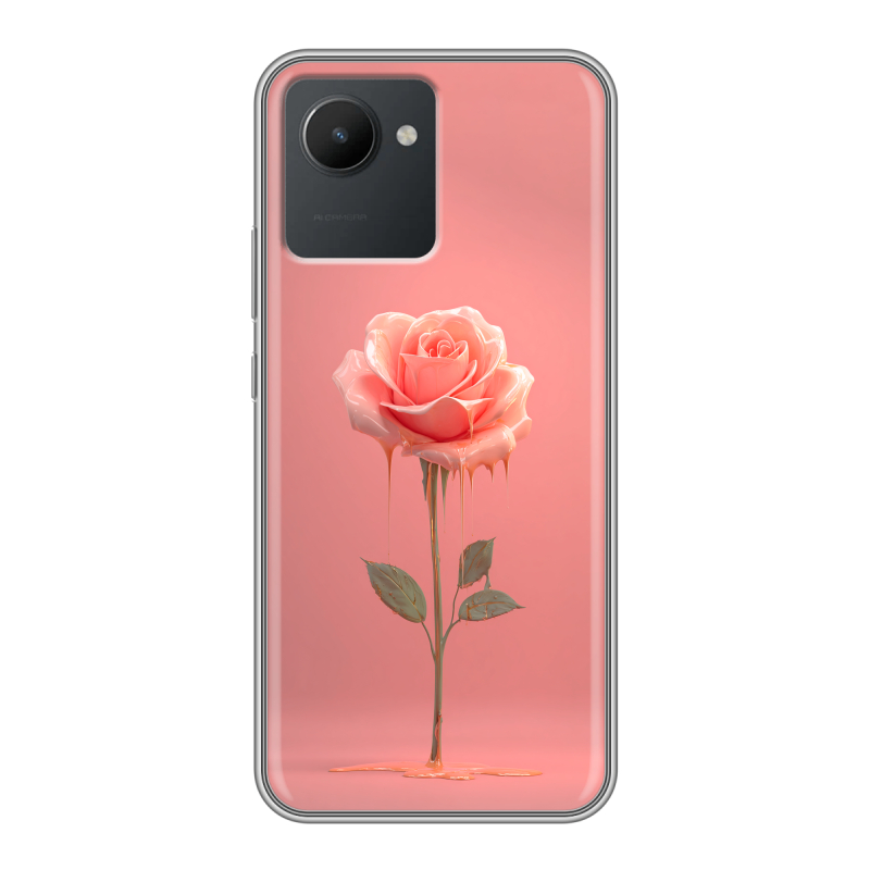 Силиконовый чехол на Realme C30 с принтом Розовая роза Силиконовый чехол на Realme C30 с принтом Розовая роза