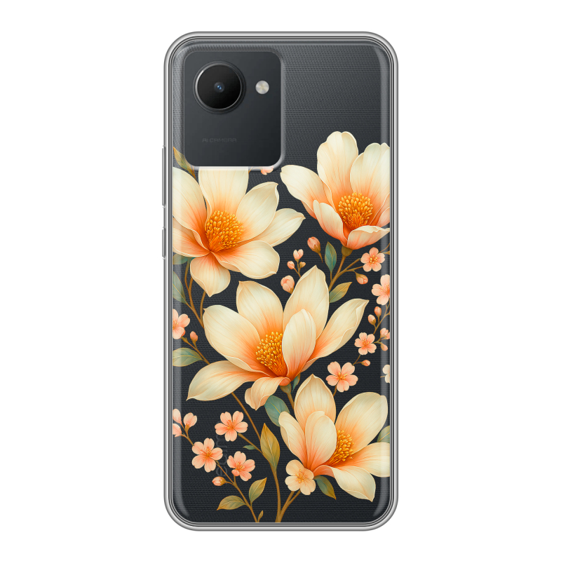 Силиконовый чехол на Realme C30 с принтом Цветы Силиконовый чехол на Realme C30 с принтом Цветы