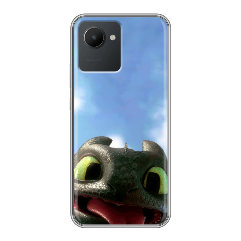 Силиконовый противоударный чехол на Realme C30 с принтом Как приручить дракона Силиконовый противоударный чехол на Realme C30 с принтом Как приручить дракона