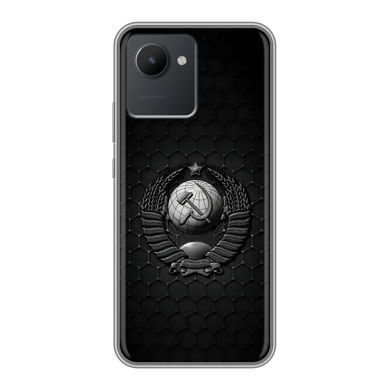 Силиконовый чехол на Realme C30 с принтом Герб Флаг СССР Силиконовый чехол на Realme C30 с принтом Герб Флаг СССР