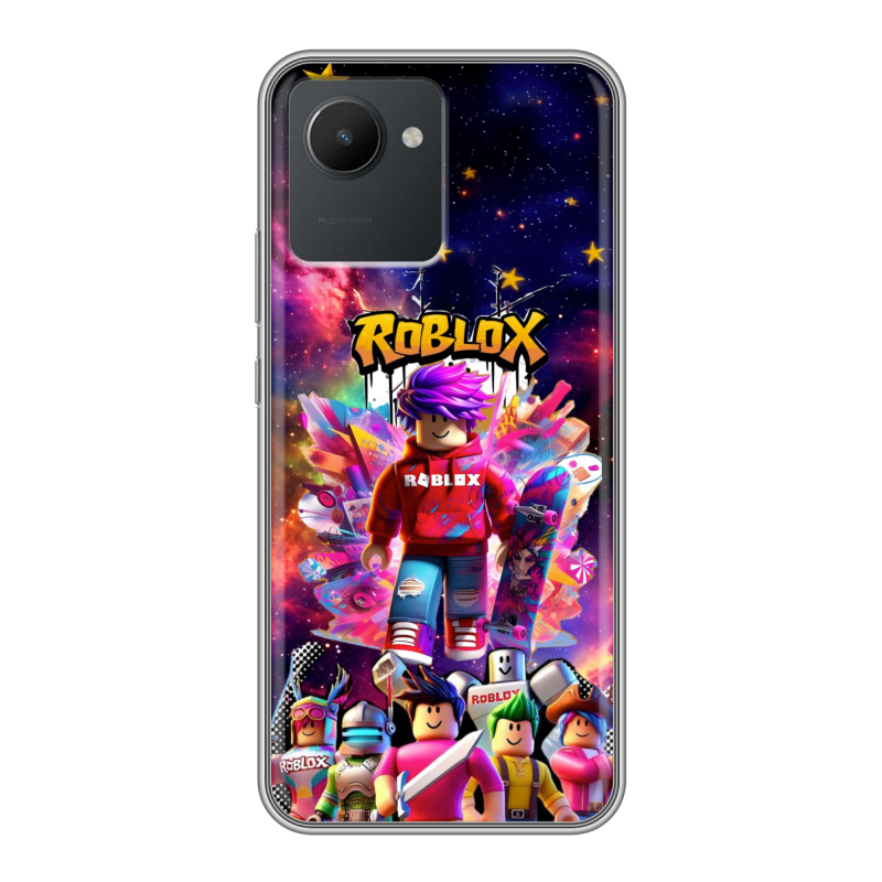 Силиконовый чехол на Realme C30 с принтом Roblox Роблокс Силиконовый чехол на Realme C30 с принтом Roblox Роблокс