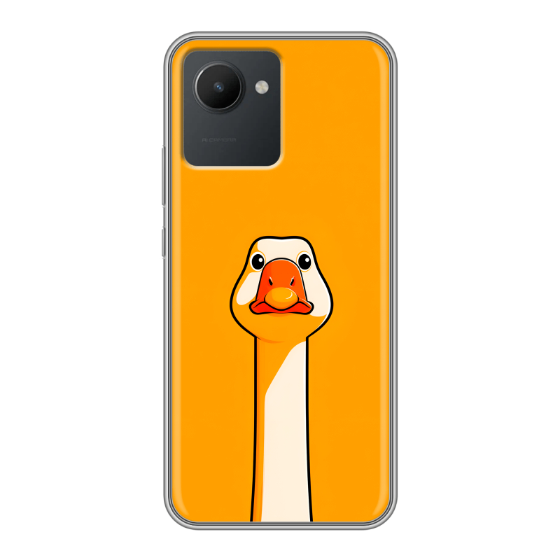 Силиконовый чехол на Realme C30 с принтом Смешная утка Силиконовый чехол на Realme C30 с принтом Смешная утка